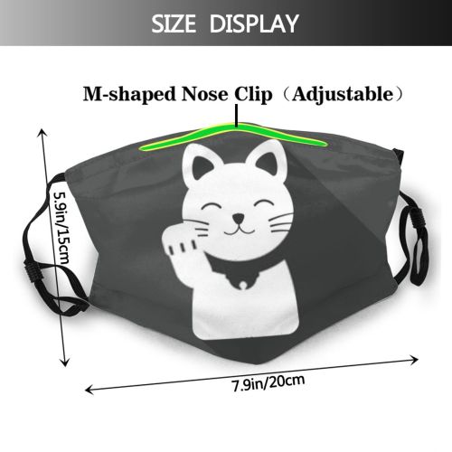 yanfind Isolated Ceramic Asian Japanese Happiness Cat Cute Puppet Fantasy Tale Colorful Luck Dust Washable Reusable Filter and Reusable Mouth Warm Windproof Cotton Face