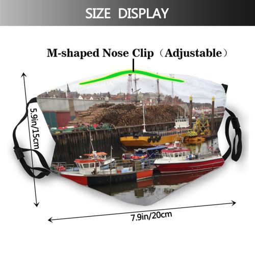 yanfind Marina Watercraft Harbor Fishing Transportation Sea Sky Harbour Trawler Vehicle Docks Vessel Dust Washable Reusable Filter and Reusable Mouth Warm Windproof Cotton Face