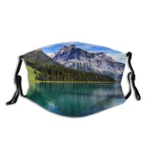 yanfind Lake Daylight Calm Dawn Recreation Mountain Evergreen Scenery Conifer Mountains Peak Outdoors Dust Washable Reusable Filter and Reusable Mouth Warm Windproof Cotton Face