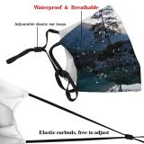 yanfind Idyllic Lake Calm Daytime Tranquil Scenery Mountains Trees Sky Clear Peaceful Stones Dust Washable Reusable Filter and Reusable Mouth Warm Windproof Cotton Face