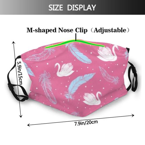 yanfind Abstract Elegant Fashion Lake Cute Swan Seamless Natural Wildlife Sewing Beauty Neck Dust Washable Reusable Filter and Reusable Mouth Warm Windproof Cotton Face