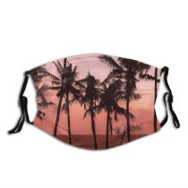 yanfind Idyllic Endless Tropical Freedom Amazing Sunset Evening Faceless Exotic Seaside Unrecognizable Twilight Dust Washable Reusable Filter and Reusable Mouth Warm Windproof Cotton Face