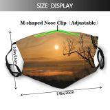 yanfind Lake Sunset Evening Dawn Tuscany River Backlit Scenery Mountains Sun Tree Trees Dust Washable Reusable Filter and Reusable Mouth Warm Windproof Cotton Face