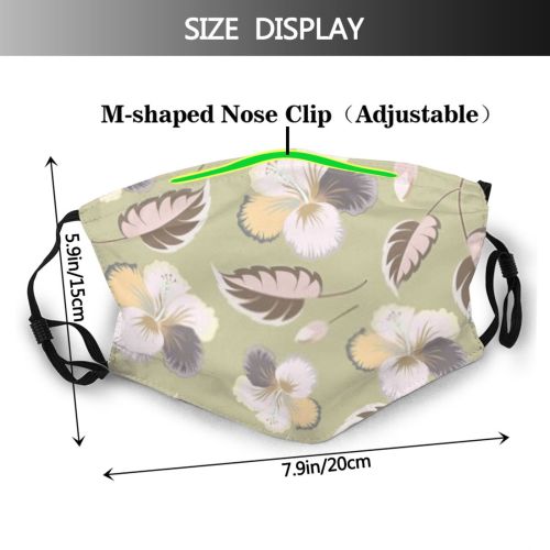 yanfind Blossom Fashion Flower Hibiscus Garden Design Art Silhouette Foliage Natural Neutral Ornament Dust Washable Reusable Filter and Reusable Mouth Warm Windproof Cotton Face