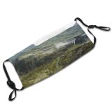 yanfind Idyllic Shot Mountain Road Tranquil Drone Scenery Rural Outdoors Wilderness Peaceful Range Dust Washable Reusable Filter and Reusable Mouth Warm Windproof Cotton Face