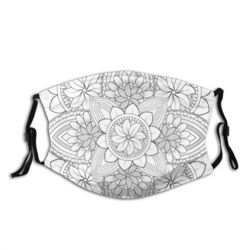 yanfind Abstract Garden Mandala Pages Cute Kid Coloring Summer Doodle Flowers Simple Relaxation Dust Washable Reusable Filter and Reusable Mouth Warm Windproof Cotton Face