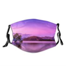 yanfind Lake Sunset Reflections Dawn Clouds River Mountains Beautiful Country Tree Rural Outdoors Dust Washable Reusable Filter and Reusable Mouth Warm Windproof Cotton Face