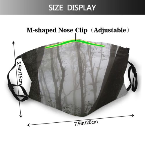 yanfind Horror Croatia Tree Fog Forest Fog Old Fear Growth Fright Mist Biome Dust Washable Reusable Filter and Reusable Mouth Warm Windproof Cotton Face