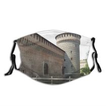 yanfind Wall Building Styles Medieval Ancient Fortification Historic Architecture Classic Facade Tower Milano Dust Washable Reusable Filter and Reusable Mouth Warm Windproof Cotton Face