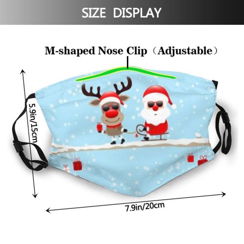 yanfind Bough Wish Packet Santa Beard Snow Christmas Cute Bell Winter Cap Snowflake Dust Washable Reusable Filter and Reusable Mouth Warm Windproof Cotton Face
