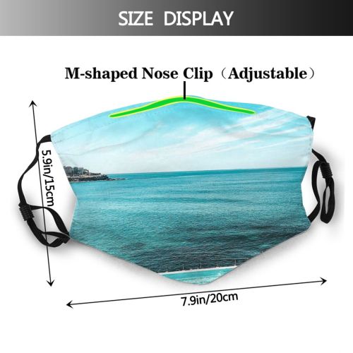 yanfind Idyllic Tropical Shot Vacation Daylight Leisure Recreation Sea Poolside Beach Island High Dust Washable Reusable Filter and Reusable Mouth Warm Windproof Cotton Face