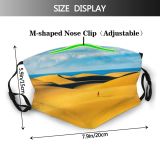 yanfind Grand Lifestyle Landscape Sand Solitude Unrecognizable Island Ocean Islands Healthy Canary Sky Dust Washable Reusable Filter and Reusable Mouth Warm Windproof Cotton Face