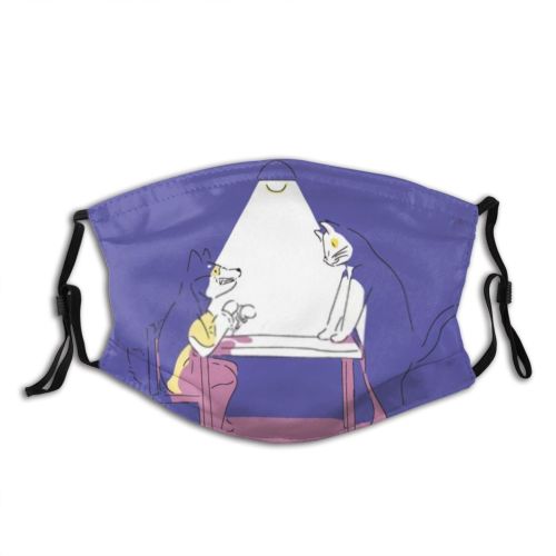 yanfind Isolated Brush Emotional Investigation Cat Comic Cute Story Anthropomorphism Suspect Dog Room Dust Washable Reusable Filter and Reusable Mouth Warm Windproof Cotton Face