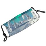 yanfind Ice Europe Dramatic Frost Arctic Landscape Frozen Finnish Lapland Tree Scene Geomagnetic Dust Washable Reusable Filter and Reusable Mouth Warm Windproof Cotton Face
