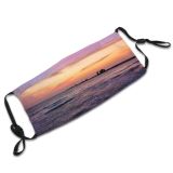 yanfind Idyllic Shore Oceanside Sunset Seaside Dawn Waves Sea Clouds Beach Tranquil Scenery Dust Washable Reusable Filter and Reusable Mouth Warm Windproof Cotton Face