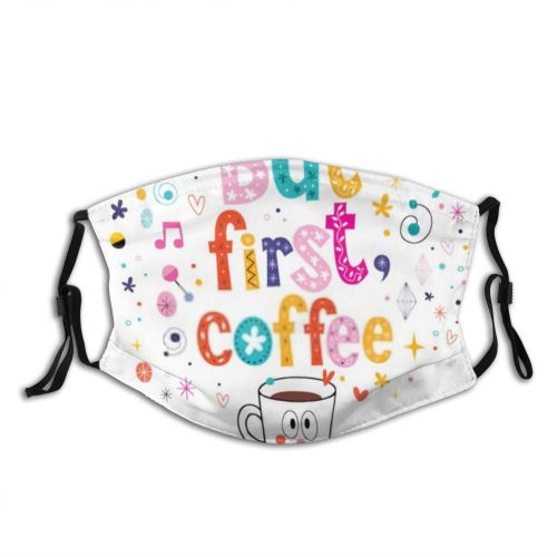 yanfind Cafe Isolated Mug Drinks Cute Enjoy Mascot First Break Brainstorm Coffee Doodle Dust Washable Reusable Filter and Reusable Mouth Warm Windproof Cotton Face