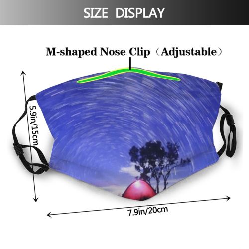 yanfind Central Star Trail Volcano Beautiful Indonesian Forest Milky Hiking Sky Bromo Merapi Dust Washable Reusable Filter and Reusable Mouth Warm Windproof Cotton Face
