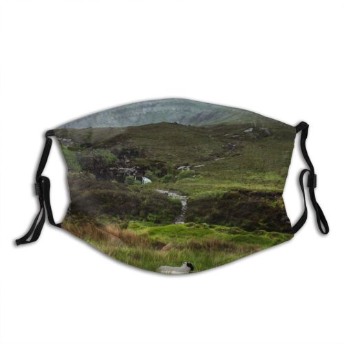 yanfind Idyllic Moutains Sheeps Pasture Mountain Daytime Tranquil Scenery Peak Country Side Grass Dust Washable Reusable Filter and Reusable Mouth Warm Windproof Cotton Face