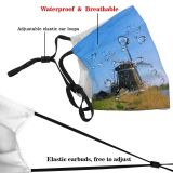 yanfind Holland Meadow Haag Mill Mills Stompwijk Polder Wind Netherlands Family Windmill Area Dust Washable Reusable Filter and Reusable Mouth Warm Windproof Cotton Face
