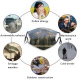 yanfind Idyllic Lake Calm Mountain Daytime Coniferous Tranquil Picturesque Scenery Mountains Peak Rural Dust Washable Reusable Filter and Reusable Mouth Warm Windproof Cotton Face