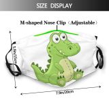 yanfind Isolated Clipart Comic Cute Stuffed Alligator Teddy Soft Innocent Playing Toy Fluffy Dust Washable Reusable Filter and Reusable Mouth Warm Windproof Cotton Face
