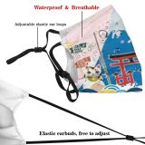 yanfind Abstract Attractions Japanese Lovely Vacation Cat Cute Daruma Tourism Tradition Culture Mount Dust Washable Reusable Filter and Reusable Mouth Warm Windproof Cotton Face