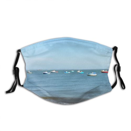 yanfind With Horizon Beach Coast England Shore Sea Sky Ocean Coastal Landforms Beach Dust Washable Reusable Filter and Reusable Mouth Warm Windproof Cotton Face
