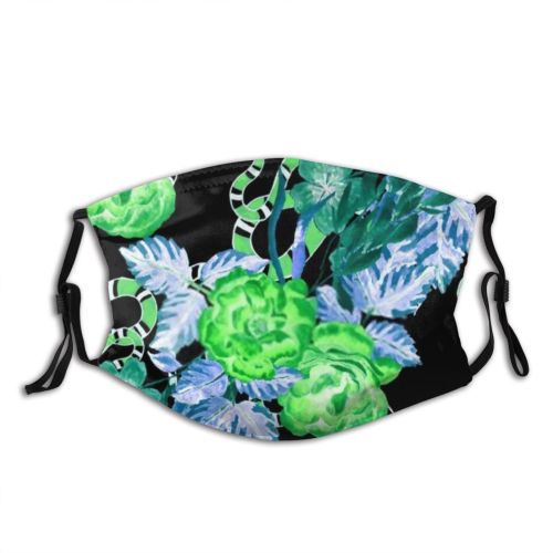 yanfind Abstract Garden Decor Fashion Flora Little Cute Seamless Colorful Feminine Snake Summer   Dust Washable Reusable Filter and Reusable Mouth Warm Windproof Cotton Face