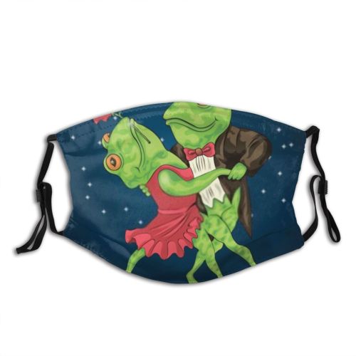 yanfind Isolated Dancing Frog Art Cute Cartoon Colorful Dust Washable Reusable Filter and Reusable Mouth Warm Windproof Cotton Face