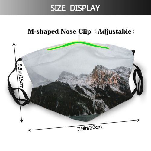 yanfind Ice Glacier Lake Daylight Mountain Mountains Peak Winter Desktop Snow Outdoors Lakeside Dust Washable Reusable Filter and Reusable Mouth Warm Windproof Cotton Face