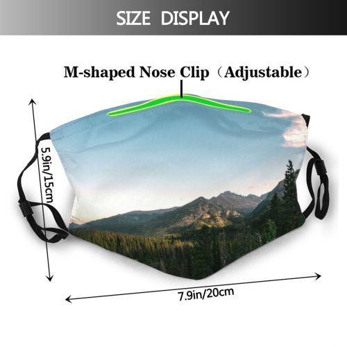 yanfind Idyllic Pine Mountain Forest Clouds Tranquil Scenery Mountains Leaves Valley Trees Outdoors Dust Washable Reusable Filter and Reusable Mouth Warm Windproof Cotton Face