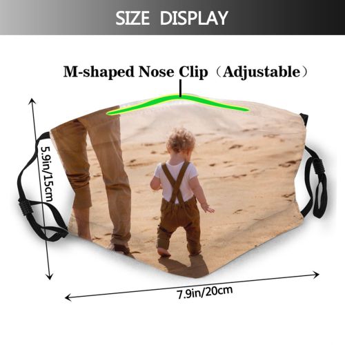 yanfind Idyllic Shore Coast Childhood Baby Vacation Son Faceless Leisure Parent Recreation Parenthood Dust Washable Reusable Filter and Reusable Mouth Warm Windproof Cotton Face