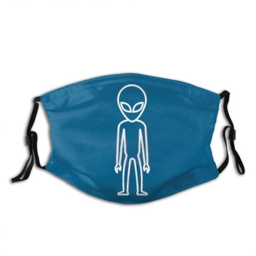 yanfind Isolated Emblem Horror Cute Fantasy Futuristic Humanoid Design Alien Space Ufo Invader Dust Washable Reusable Filter and Reusable Mouth Warm Windproof Cotton Face