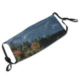 yanfind Idyllic Lake Mountain Daytime Coniferous Tranquil Scenery Mountains Peak Trees Outdoors Sky Dust Washable Reusable Filter and Reusable Mouth Warm Windproof Cotton Face