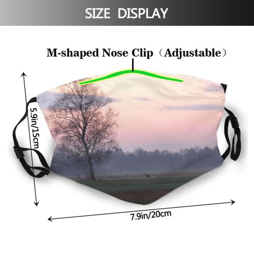 yanfind Mist Cloud Grassland Landscape Sky Tree Tree Atmosphere Sunrise Morning Natural Atmospheric Dust Washable Reusable Filter and Reusable Mouth Warm Windproof Cotton Face