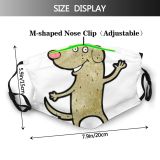 yanfind Crazy Artwork Cute Old Dog Doodle Quirky Art Retro Silly Drawn Happy Dust Washable Reusable Filter and Reusable Mouth Warm Windproof Cotton Face