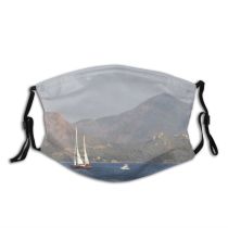 yanfind Lonely With Sky Vehicle Calm Atmospheric Sun Sound Leaves Sail Boat Sky Dust Washable Reusable Filter and Reusable Mouth Warm Windproof Cotton Face