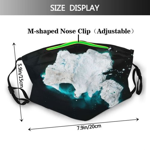 yanfind Drone Ice Exploration America Social Heritage Aerial Dramatic Fjord Arctic Environmental Point Dust Washable Reusable Filter and Reusable Mouth Warm Windproof Cotton Face