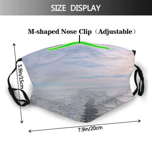 yanfind Winter Frozen Horizon Calm Winter Pole Antarctica Landscape Sea Sky Ship Ocean Dust Washable Reusable Filter and Reusable Mouth Warm Windproof Cotton Face