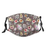yanfind Butterfly Elegant Bird Fashion Cute Seamless Summer Bouquet Blossom Bush Beautiful Bloom Dust Washable Reusable Filter and Reusable Mouth Warm Windproof Cotton Face