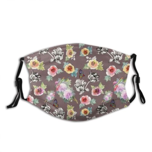 yanfind Butterfly Elegant Bird Fashion Cute Seamless Summer Bouquet Blossom Bush Beautiful Bloom Dust Washable Reusable Filter and Reusable Mouth Warm Windproof Cotton Face