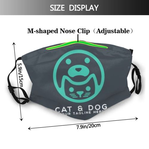 yanfind Abstract Company Isolated Brand Emblem Cat Kitty Cute Simple Design Face Pet Dust Washable Reusable Filter and Reusable Mouth Warm Windproof Cotton Face