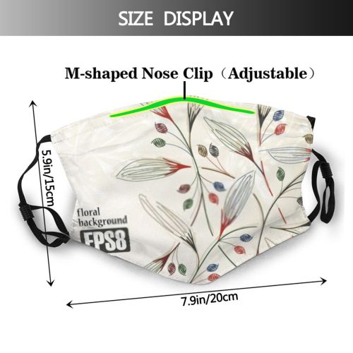 yanfind Abstract Decor Stylized Swirl Cute Stylish Colorful Trendy Celebrate Elegance Flyer Vintage Dust Washable Reusable Filter and Reusable Mouth Warm Windproof Cotton Face