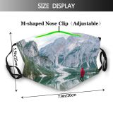 yanfind Lake Amazing Dolomites Hike Recreation Mountain Beauty Rock Tourism Mountains Peak Valley Dust Washable Reusable Filter and Reusable Mouth Warm Windproof Cotton Face