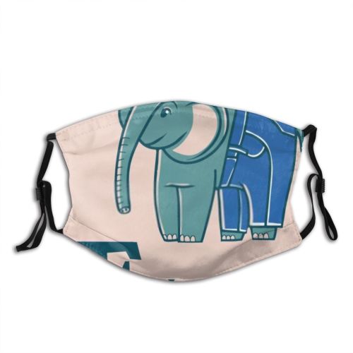 yanfind Isolated Smile Elephant Childish Stylized Ear Comic Cute Kid Cheerful Child Indian Dust Washable Reusable Filter and Reusable Mouth Warm Windproof Cotton Face