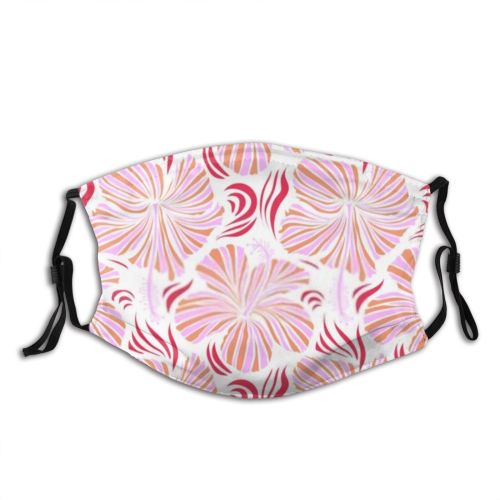 yanfind Abstract Hawaiian Stylized Cute Cocktails Hawaii Seamless Polynesian Summer Vintage Paradise Design Dust Washable Reusable Filter and Reusable Mouth Warm Windproof Cotton Face