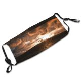 yanfind Idyllic Sunset Dawn Sea Clouds Rays Tranquil Scenery Sunbeam Sun Horizon Outdoors Dust Washable Reusable Filter and Reusable Mouth Warm Windproof Cotton Face