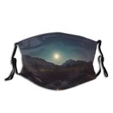 yanfind Lake Reflections Evening Night Dawn Stars Mountain Forest Scenery Mountains Peak Beautiful Dust Washable Reusable Filter and Reusable Mouth Warm Windproof Cotton Face