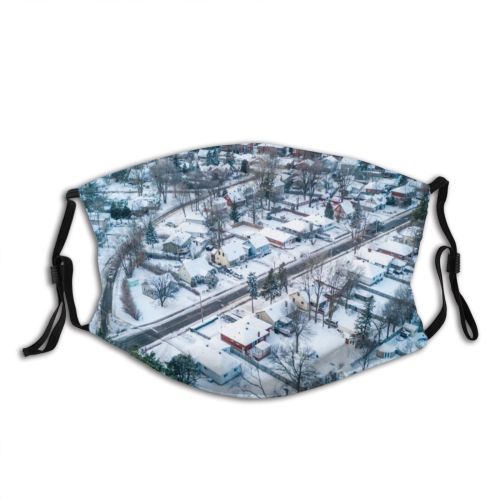yanfind Ice Frost Aerial Contemplation Landscape Woodland Frozen Walkway Tranquility Rural Tree Scene Dust Washable Reusable Filter and Reusable Mouth Warm Windproof Cotton Face