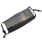 yanfind Lake Park Galaxy Sunset Evening Night Dawn Stars Mountain Panorama Way Cosmos Dust Washable Reusable Filter and Reusable Mouth Warm Windproof Cotton Face
